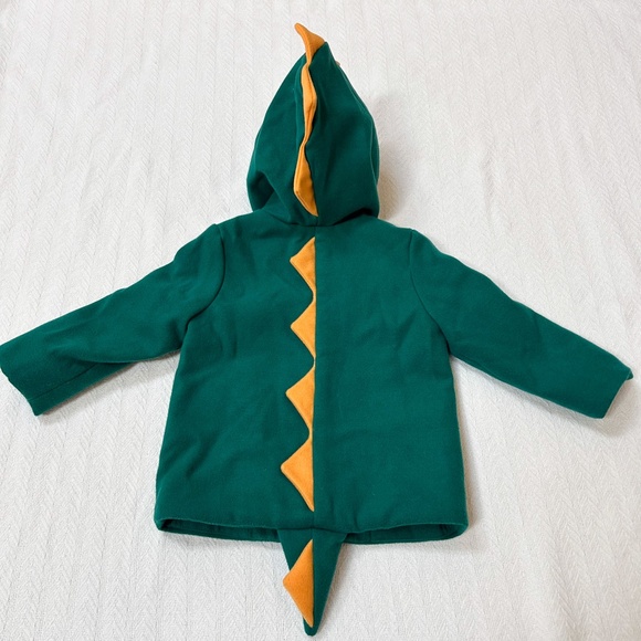 CAT AND JACK 18mo Green Dinosaur Pea Coat Jacket Costume - cute - hooded dino - Picture 7 of 8